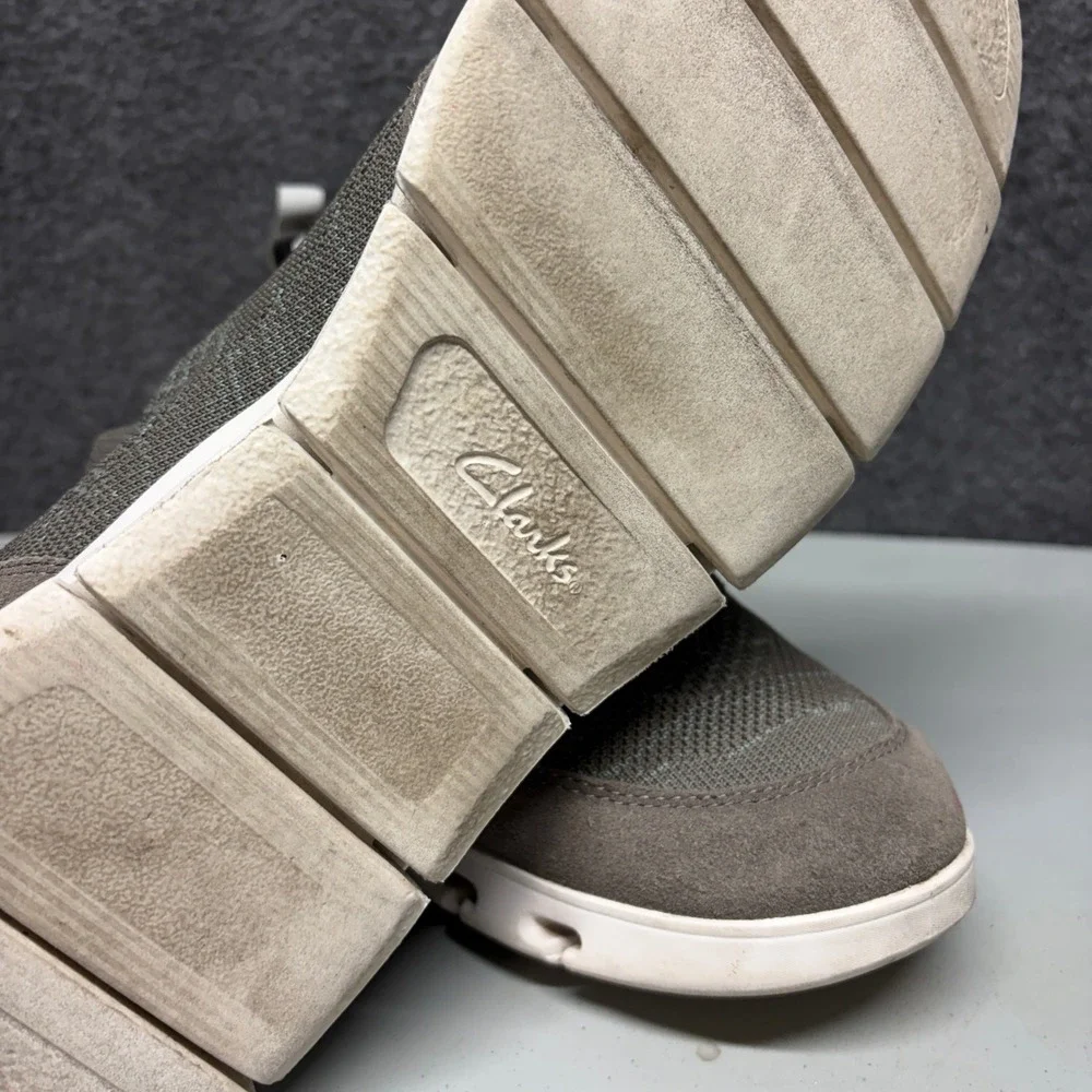 Clarks nature‎ X Mens 12 Gray Suede Trim Walking Sneakers